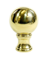 Polished Brass Sphere Lamp Finial with Polished Brass Base 1.5"h