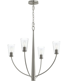 Jheni 4-Light Chandelier with Clear Glass Shades Brushed Nickel