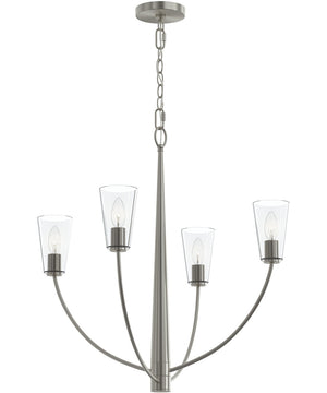 Jheni 4-Light Chandelier with Clear Glass Shades Brushed Nickel