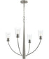 Jheni 4-Light Chandelier with Clear Glass Shades Brushed Nickel