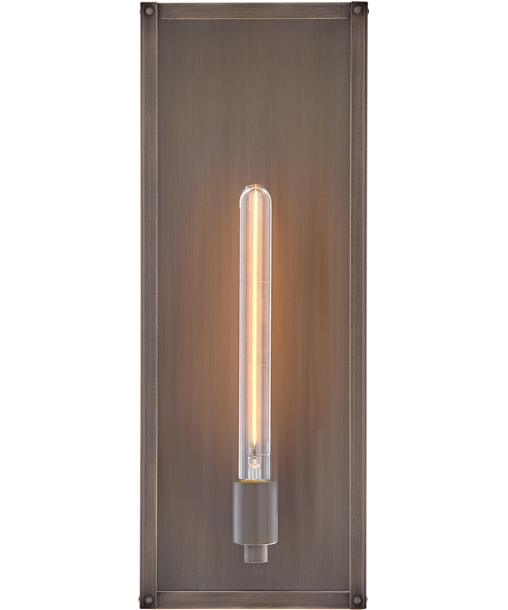 Max 1-Light Medium Wall Mount Lantern in Burnished Bronze