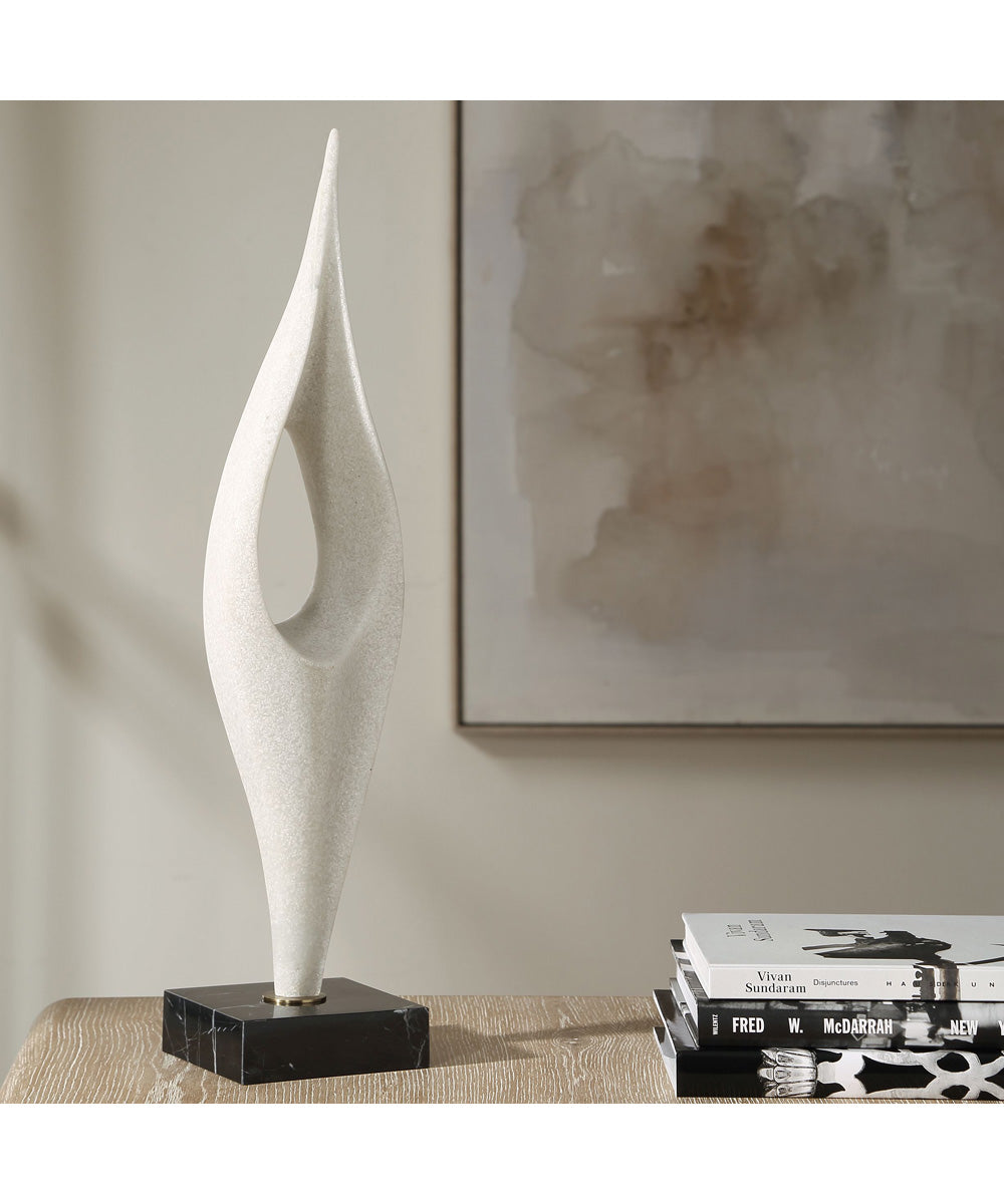 Fluid Drop White Stone Sculpture