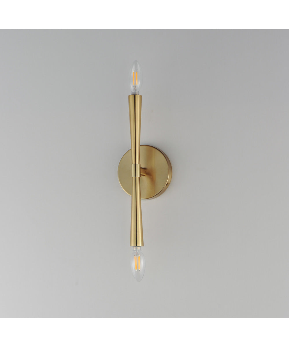 Rome 2-Light Wall Sconce Satin Brass