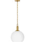 Rivi 1-Light Medium Pendant in Lacquered Brass