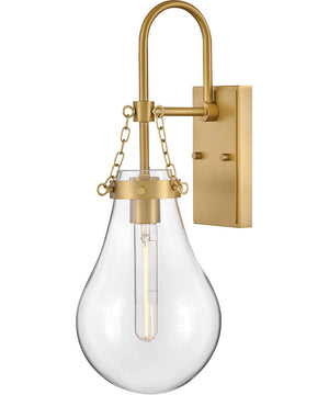 Eloise 1-Light Large Single Light Sconce in Lacquered Brass