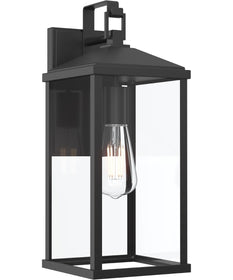 Cantley Large Outdoor Wall Lantern with Clear Glass Panels Matte Black