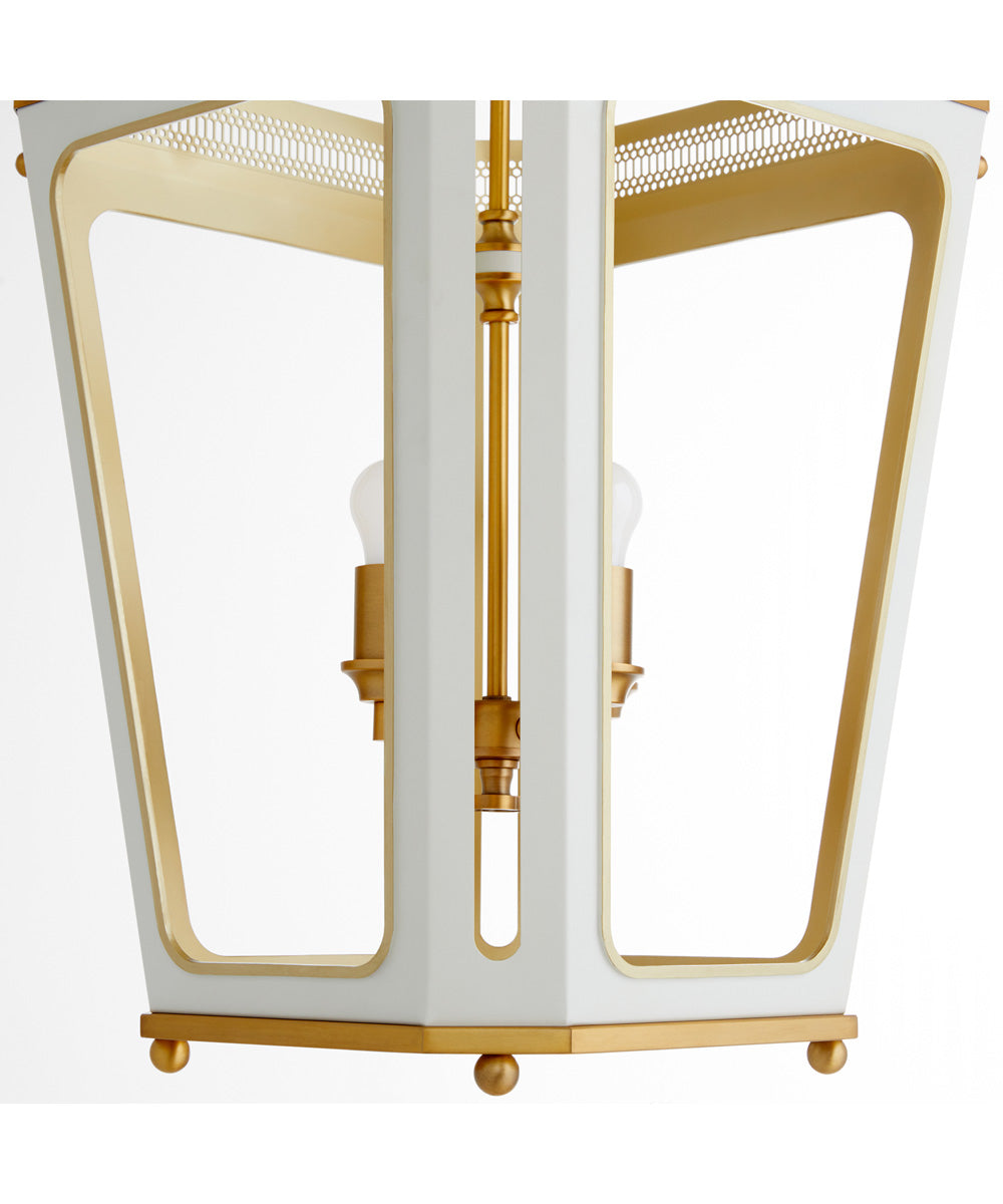 Loire 4-light Pendant Studio White|Brushed Brass