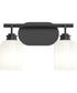 Reines 2-Light Bath Vanity with Opal Glass Shades Matte Black