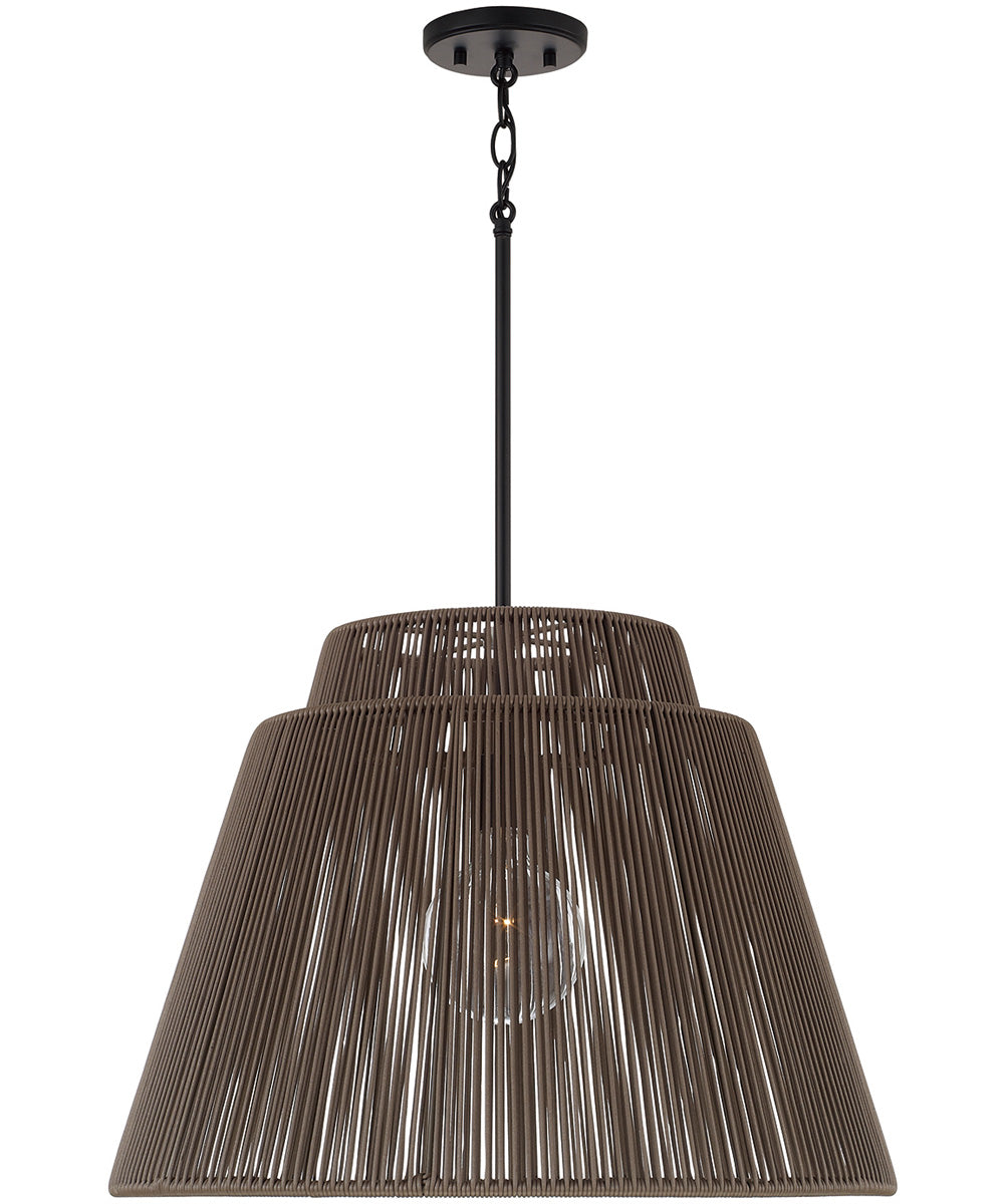 Jasper 1-Light Outdoor Hanging-Lantern Umber and Black