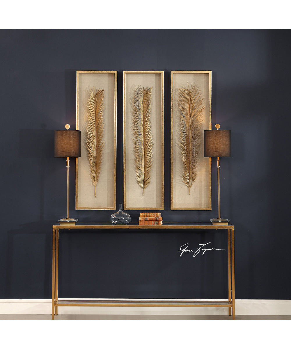 Palma Gold Leaf Shadow Box Set of 3