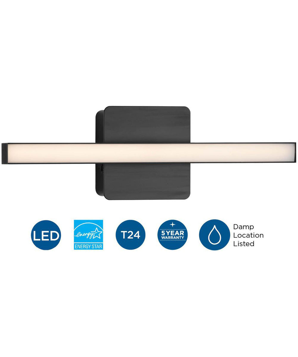 Phase 4 16 in. Small Modern Integrated 3CCT Integrated LED Linear Vanity Light Matte Black