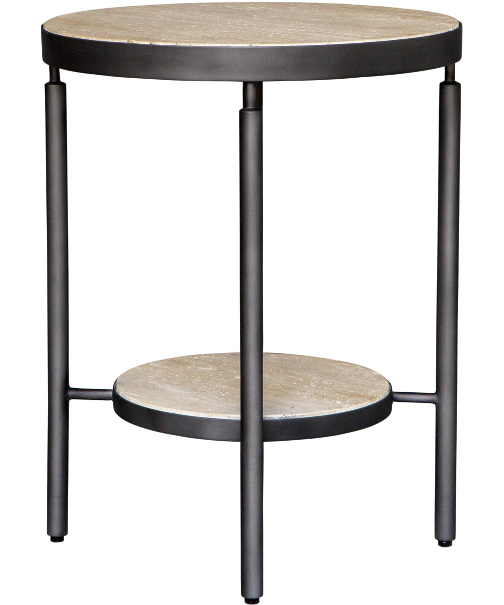 Dauntless Travertine Side Table