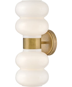 Nadia 2-Light Medium Two Light Sconce in Lacquered Brass