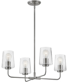 Kline 4-Light Medium Single Tier Chandelier in Brushed Nickel