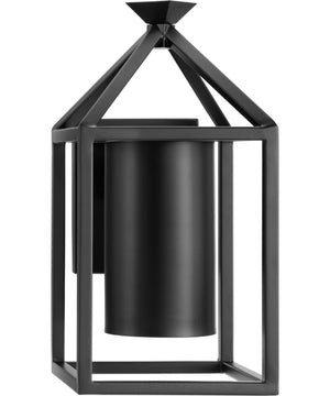 Stallworth 1-Light Contemporary Outdoor Large Wall Lantern Matte Black