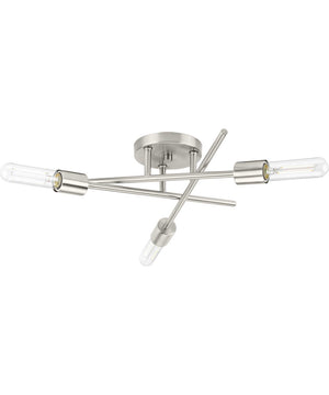 Astra 3-Light 18" Modern Semi-Flush Mount Light Brushed Nickel