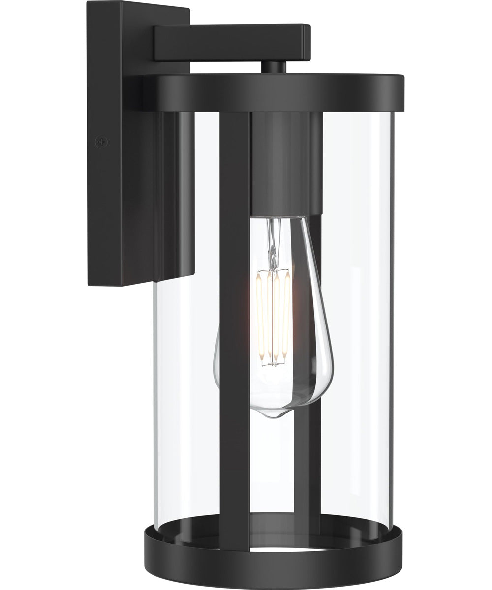 Kagen Medium Outdoor Wall Light with Clear Glass Panels Matte Black