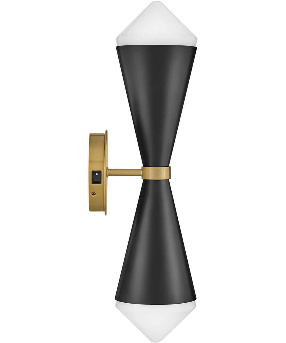 Betty 2-Light Large Two Light Sconce in Black