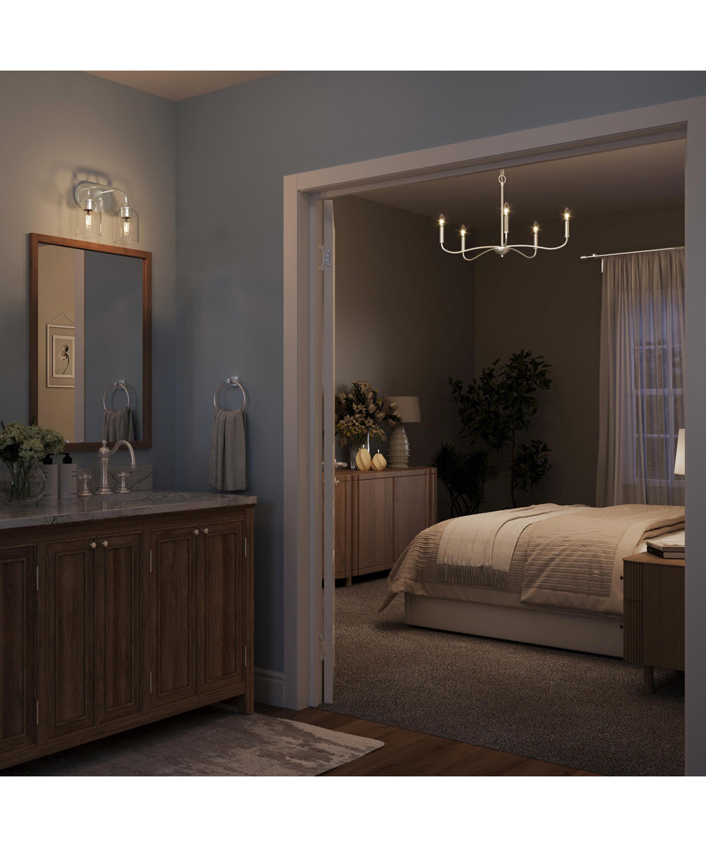 Ilia 2-Light Bath Vanity with Clear Glass Shade Brushed Nickel