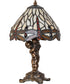 12" High Tiffany Hanging Head Dragonfly Cherub Accent Lamp