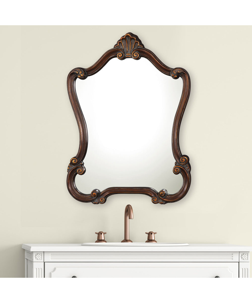 26x35" Wall Mirror Lightly Distressed Bronze