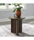 Korestone Round End Table Dark Brown