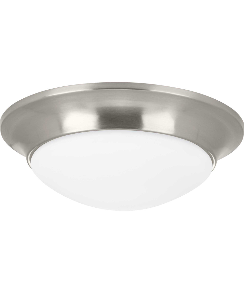 1-Light 11-1/2" Etched Glass Flush Mount Brushed Nickel