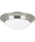 1-Light 11-1/2" Etched Glass Flush Mount Brushed Nickel