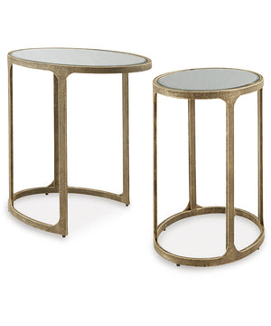 Irmaleigh Accent Table Set Set of 2 Antique Gold