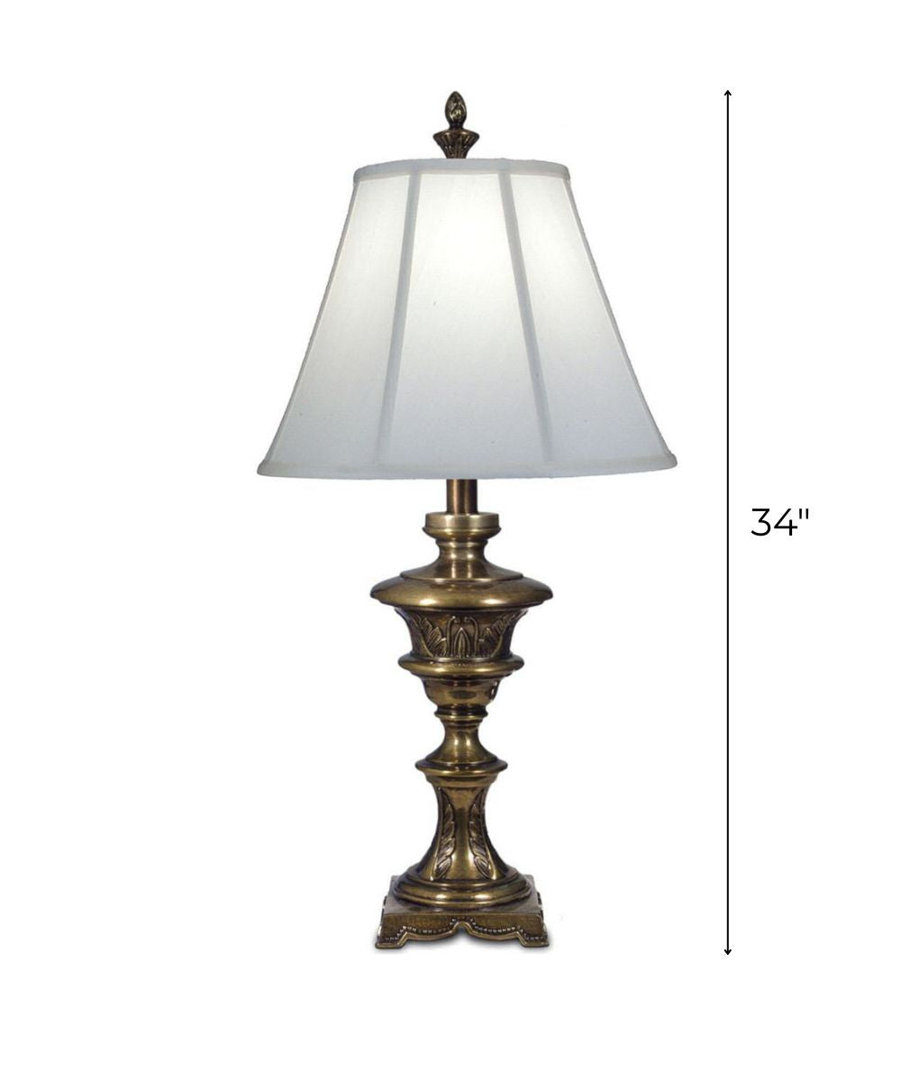 34"H 3-Way Table Lamp Smoked Umber