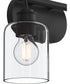 Reines 2-Light Bath Vanity with Clear Glass Shades Matte Black