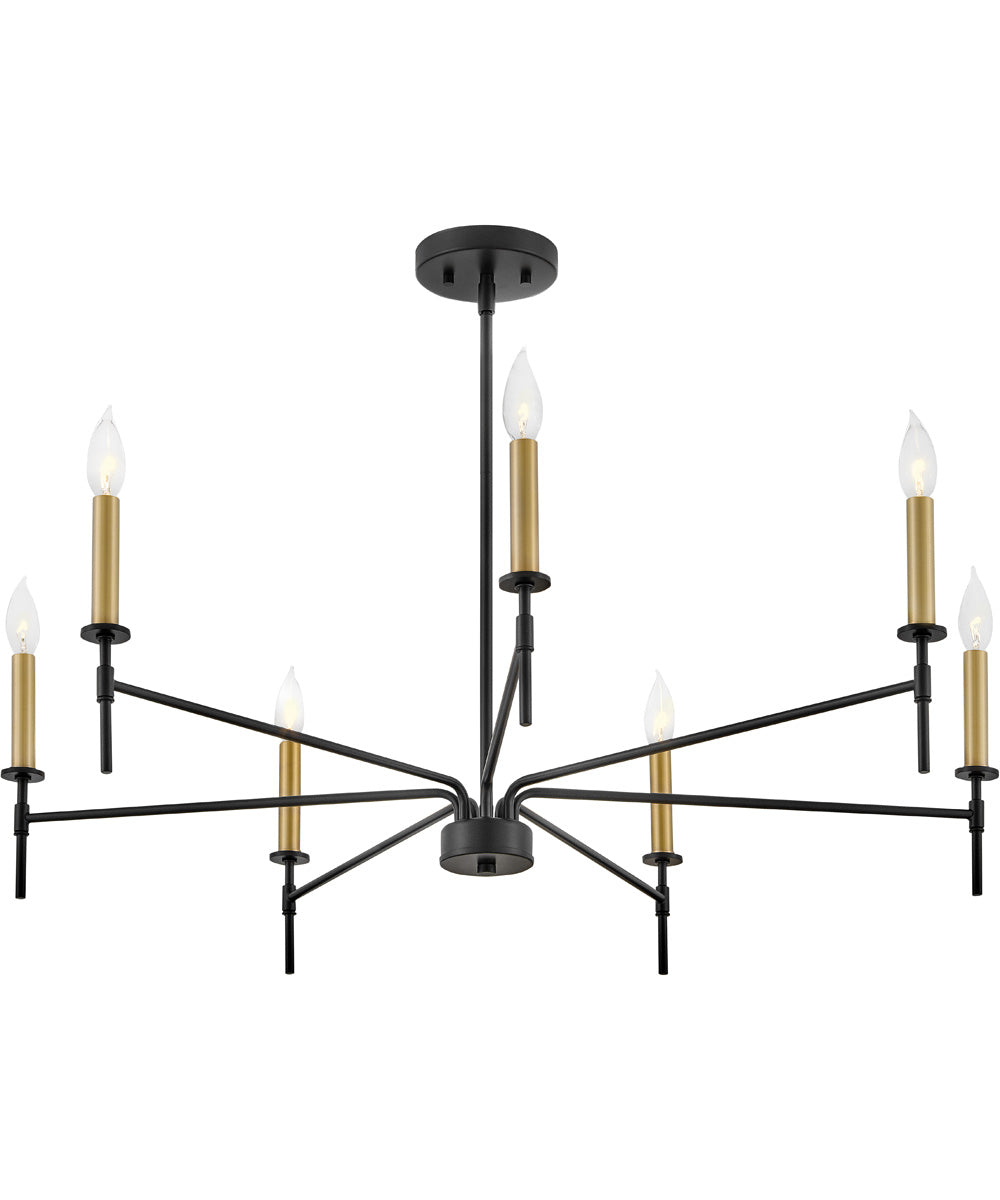Hux 7-Light Large Single Tier Chandelier in Black