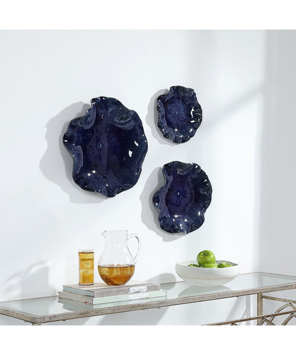 Abella Blue Ceramic Wall Decor, Set of 3