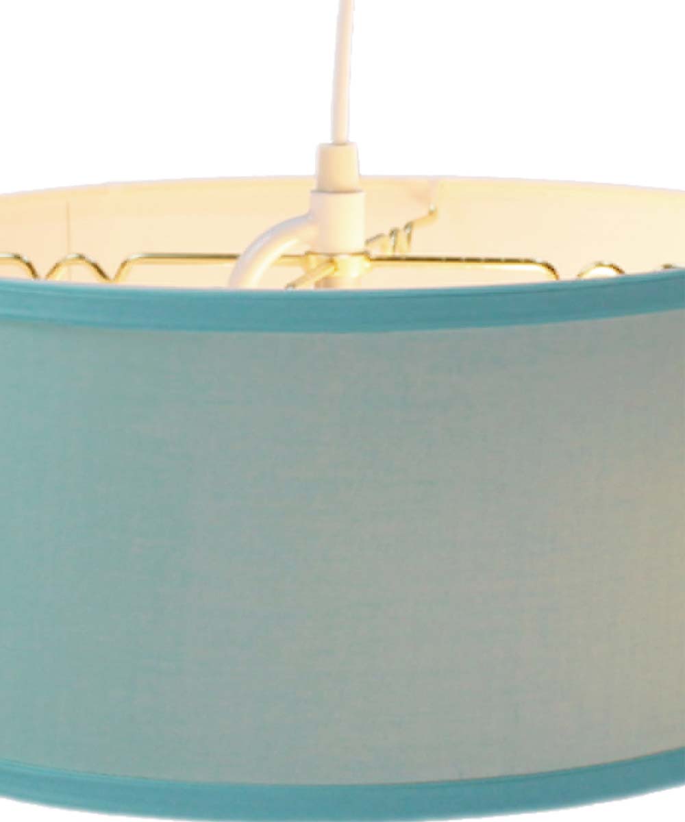 2 Light Swag Plug-In Pendant 14"w Island Paradise Blue with Diffuser, White Cord