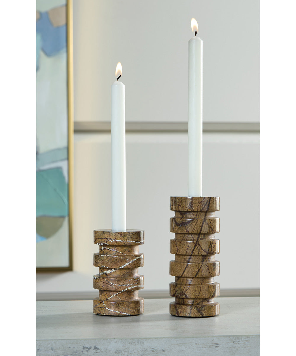 Emsleyfield Candle Holder Set Set of 2 Tan