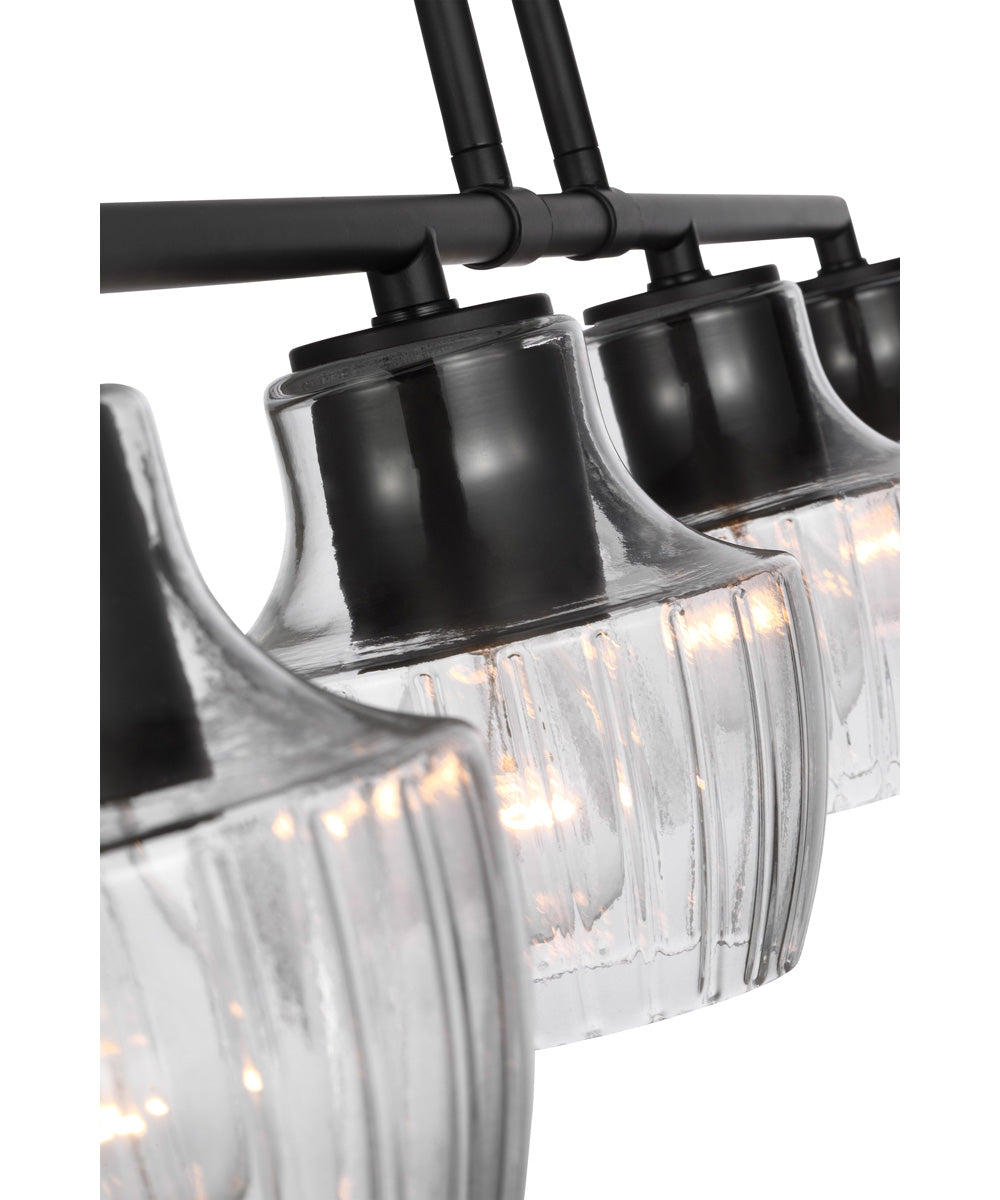 Destin 4-Light Pendant Black / Silver Accents