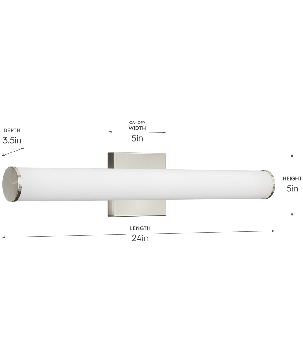 Phase 6.2 24 in. 5CCT Integrated LED Linear Vanity Light Brushed Nickel