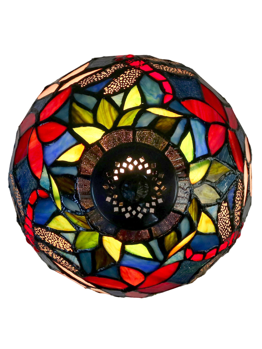 Borrdego Dragonfly  14.25 Inch  Tall Handmade Tiffany Accent Lamp