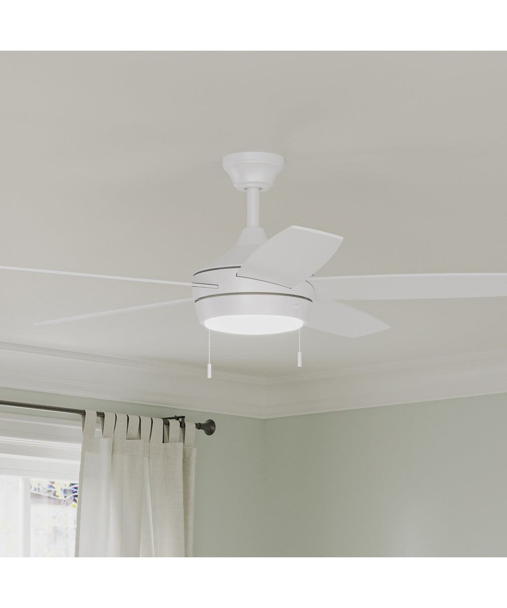 Nolyn V 52 in. 5-Blade Modern LED Ceiling Fan Matte White