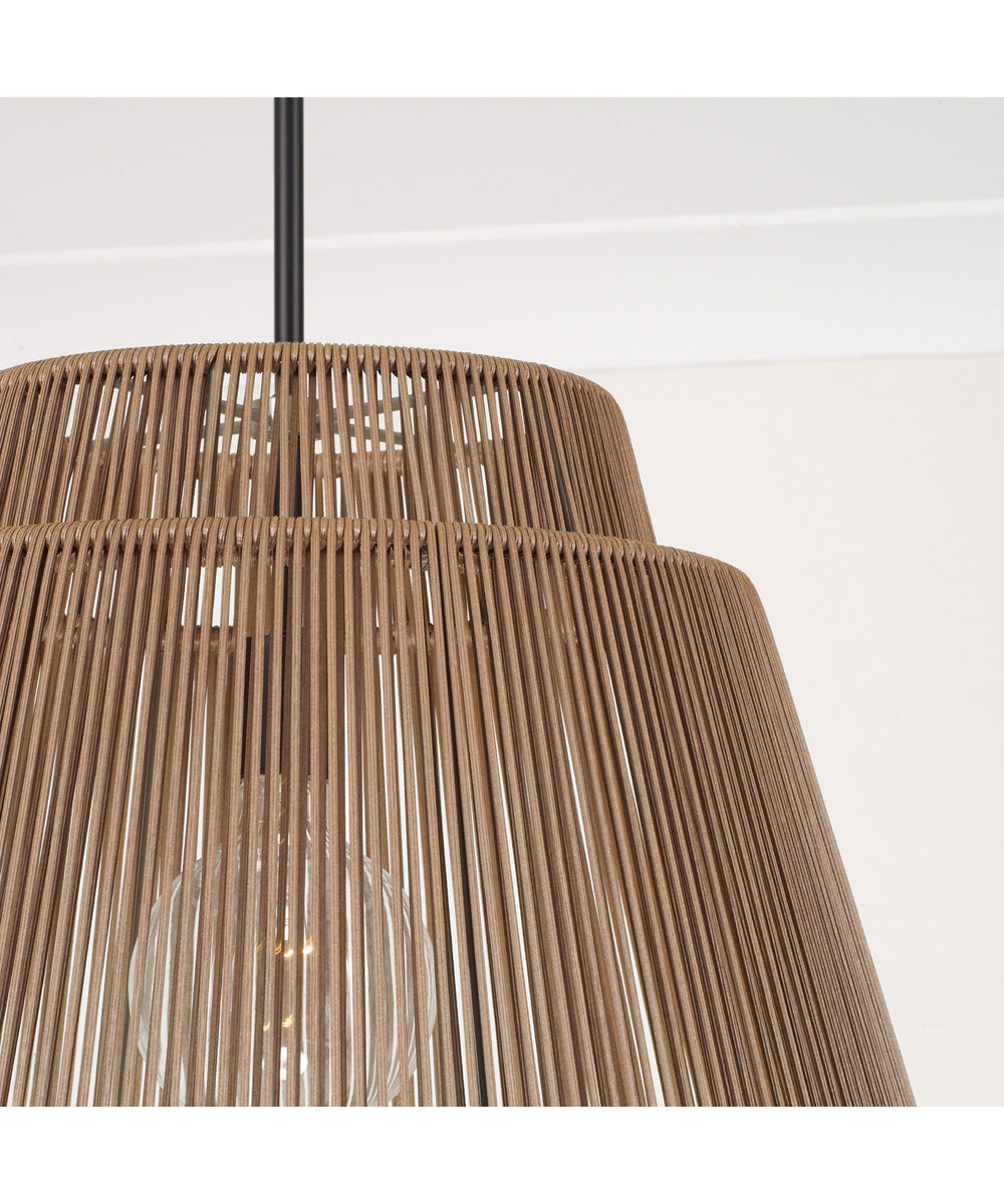 Jasper 1-Light Outdoor Hanging-Lantern Sienna and Black