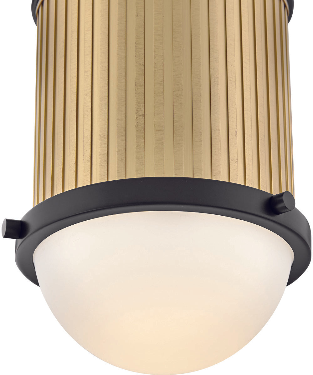 Kieran 1-Light Medium Semi-Flush Mount in Black