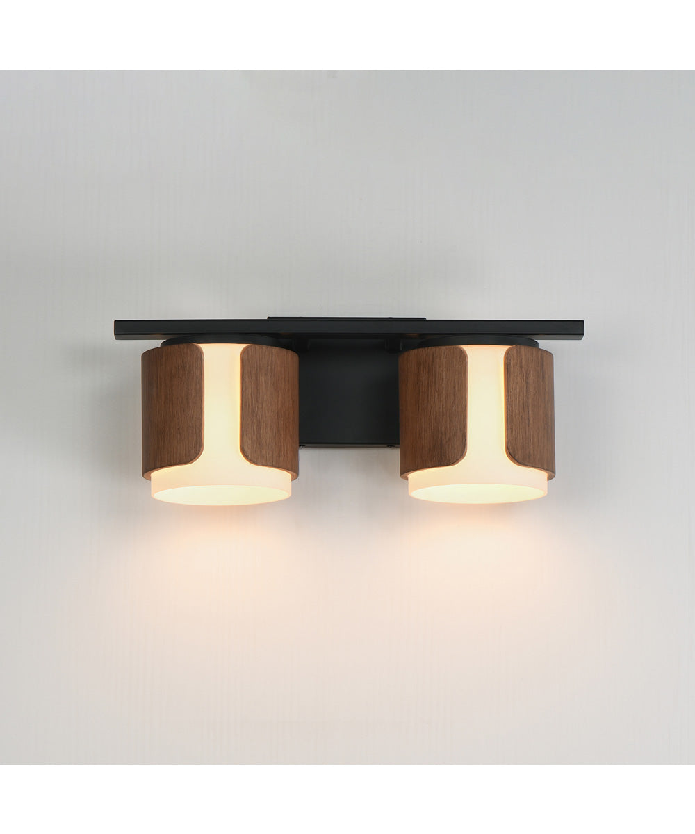 Draughtsman 2-Light Bath Vanity Walnut / Black