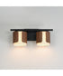 Draughtsman 2-Light Bath Vanity Walnut / Black