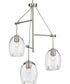 Caisson 3-Light Clear Glass Global Pendant Light Brushed Nickel