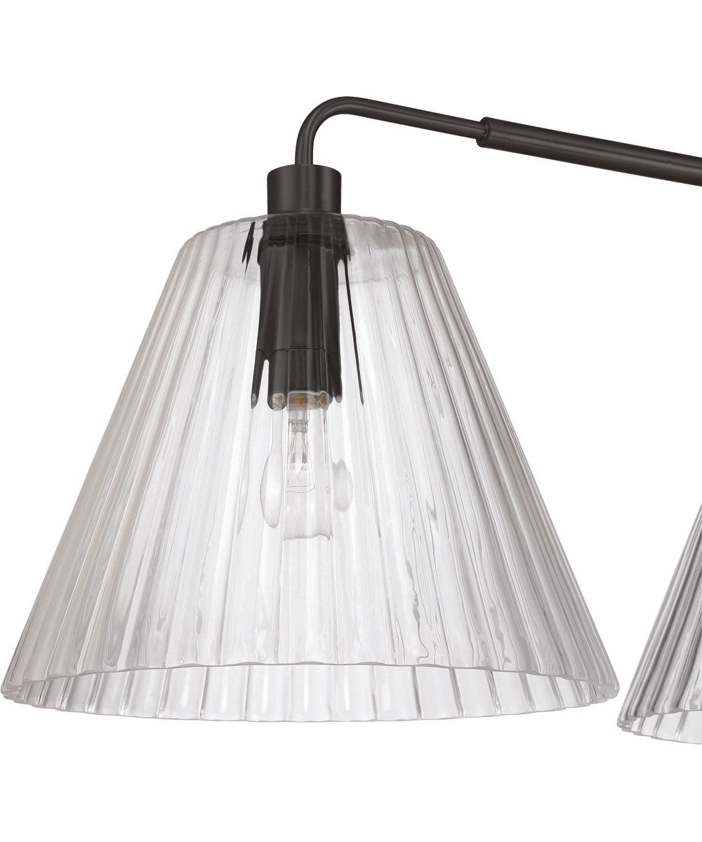 Pleated 3-Light Lighting Flat Black