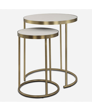 Aragon White Nesting Tables Set of 2