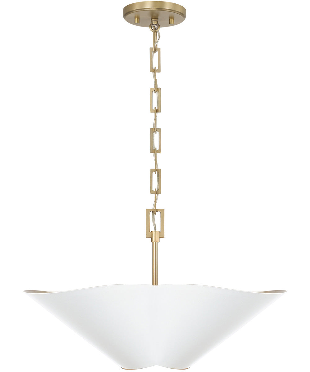 Maeve 4-Light Pendant Matte Brass and White