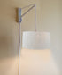 14"W MAST Plug-In Wall Mount Pendant 2 Light White Cord/Arm with Diffuser Textured Oatmeal Shade