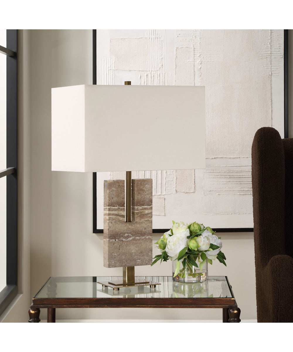 Turning Point Travertine Table Lamp