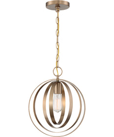 12"W Pendleton 1-Light Pendant Burnished Brass